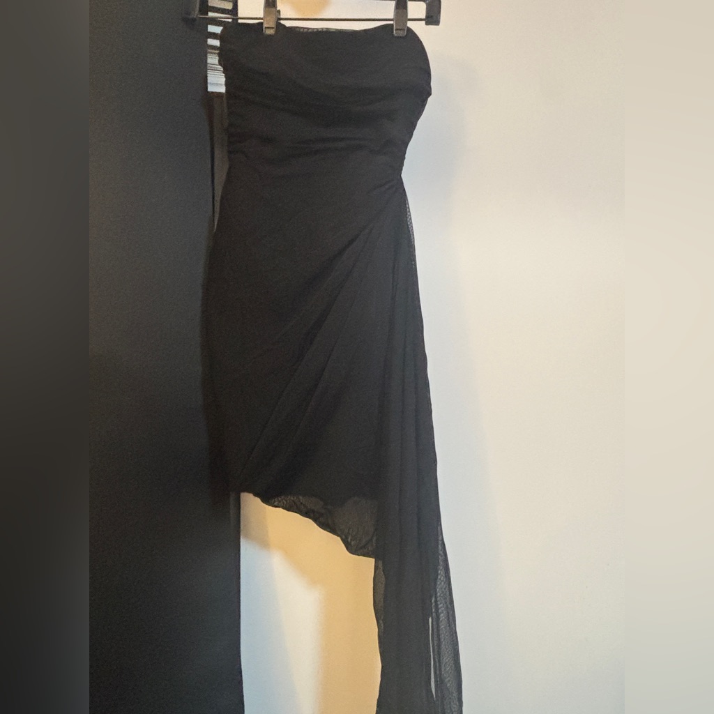 Likely Black Asymmetrical Strapless Dress